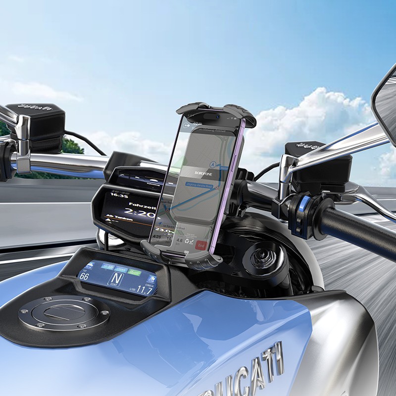 Jalgratas, mootorratas telefonihoidik Borofone BH105 must - Image 3