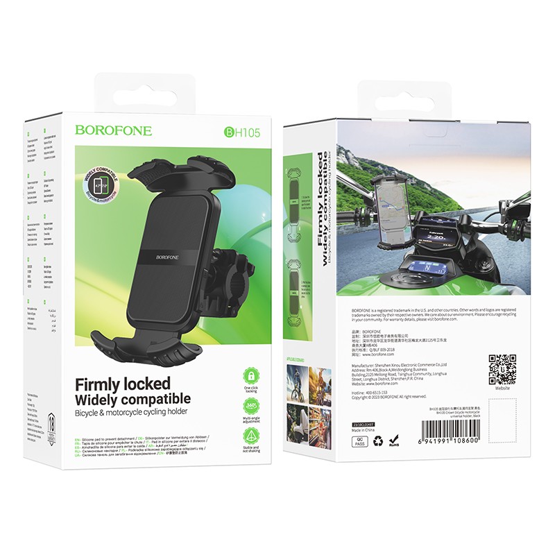 Jalgratas, mootorratas telefonihoidik Borofone BH105 must - Image 5