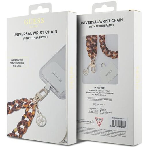 Guess cord GUOUCBMC4MT brown-gold HDSP PU Saffiano Chain Strap 4G Charm - Image 2