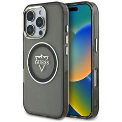 Guess Hardcase MagSafe IML Metal Mountain Logo Case for iPhone 16 Pro Max 6,9" Black