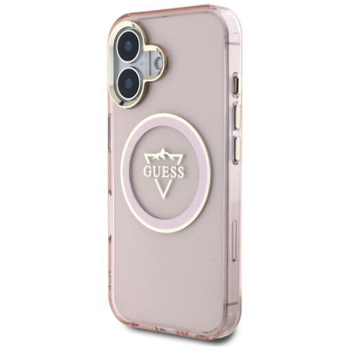 Guess Hardcase MagSafe IML Metal Mountain Logo Case for iPhone 16 6,1" Pink - Image 2