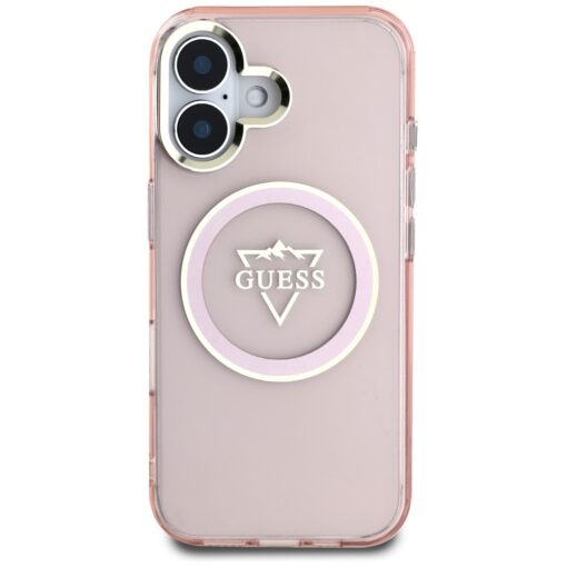 Guess Hardcase MagSafe IML Metal Mountain Logo Case for iPhone 16 6,1" Pink - Image 3