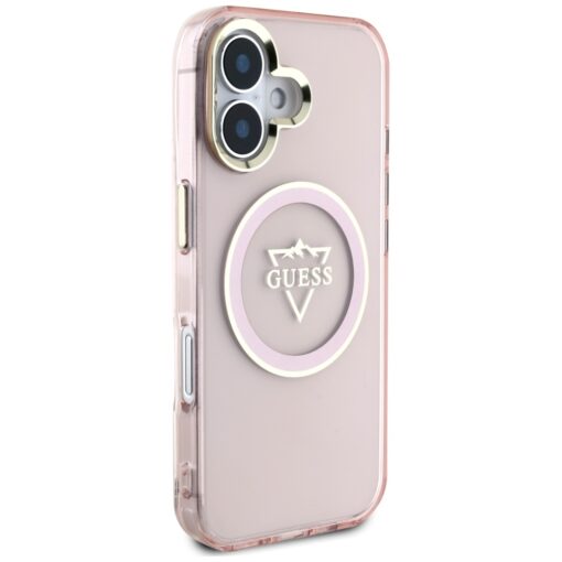 Guess Hardcase MagSafe IML Metal Mountain Logo Case for iPhone 16 6,1" Pink - Image 4