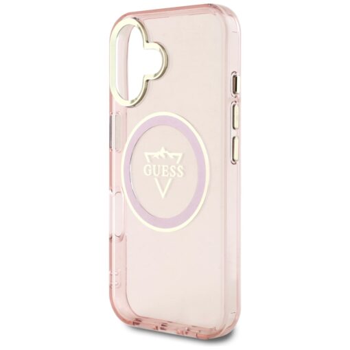 Guess Hardcase MagSafe IML Metal Mountain Logo Case for iPhone 16 6,1" Pink - Image 6