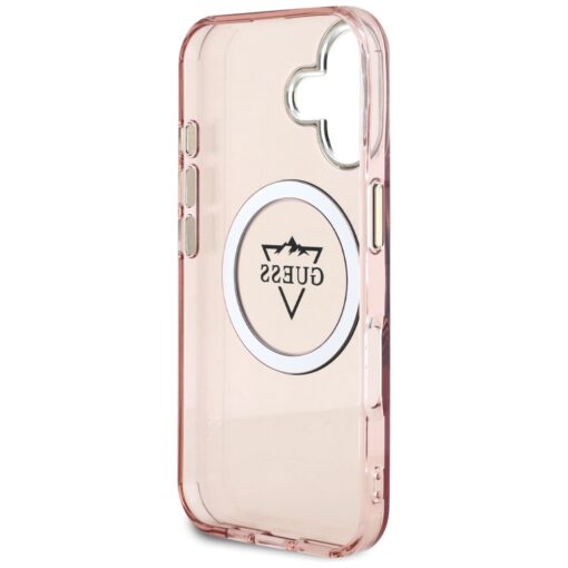 Guess Hardcase MagSafe IML Metal Mountain Logo Case for iPhone 16 6,1" Pink - Image 7