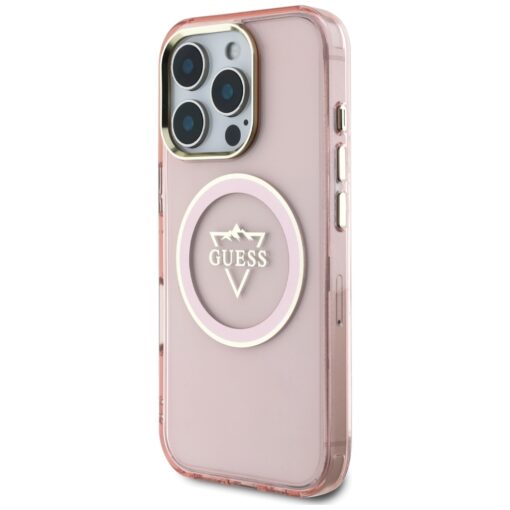 Guess Hardcase MagSafe IML Metal Mountain Logo Case for iPhone 16 Pro 6,3" Pink - Image 2