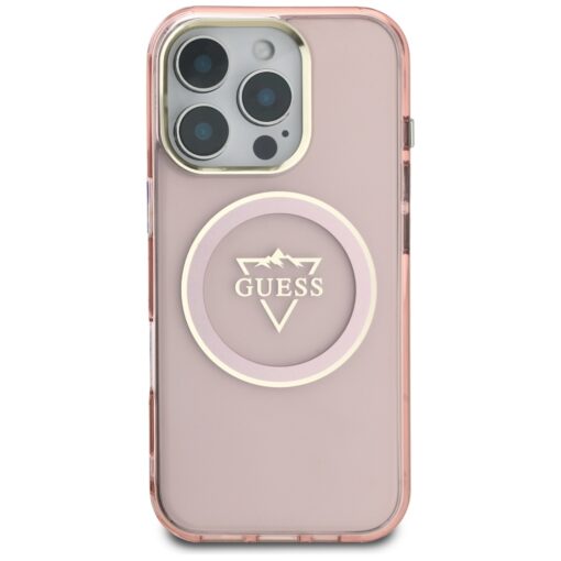 Guess Hardcase MagSafe IML Metal Mountain Logo Case for iPhone 16 Pro 6,3" Pink - Image 3