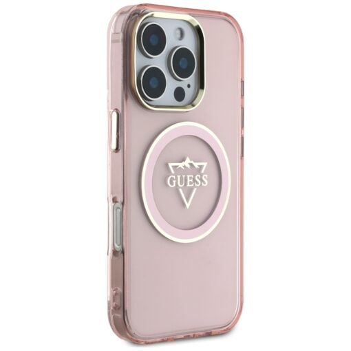 Guess Hardcase MagSafe IML Metal Mountain Logo Case for iPhone 16 Pro 6,3" Pink - Image 4