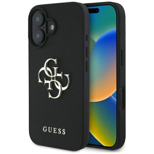 Guess Hardcase PU Grained Big 4G and Classic Logo Case for iPhone 16 6,1" Black