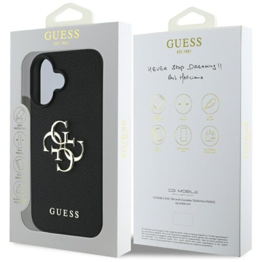 Guess Hardcase PU Grained Big 4G and Classic Logo Case for iPhone 16 6,1" Black - Image 8