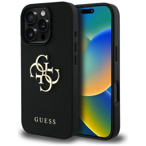 Guess Hardcase PU Grained Big 4G and Classic Logo Case for iPhone 16 Pro 6,3" Black