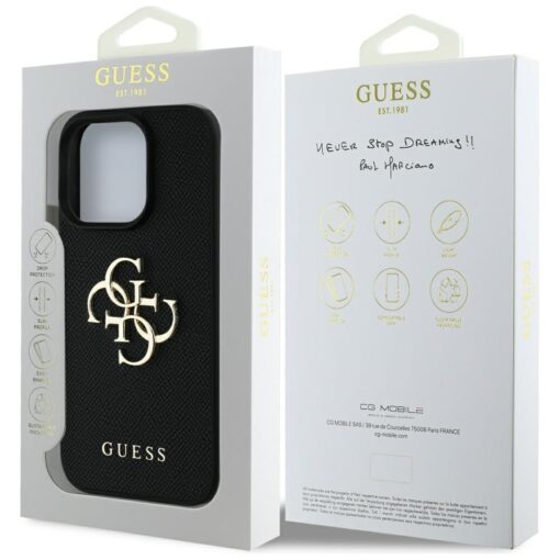 Guess Hardcase PU Grained Big 4G and Classic Logo Case for iPhone 16 Pro 6,3" Black - Image 8