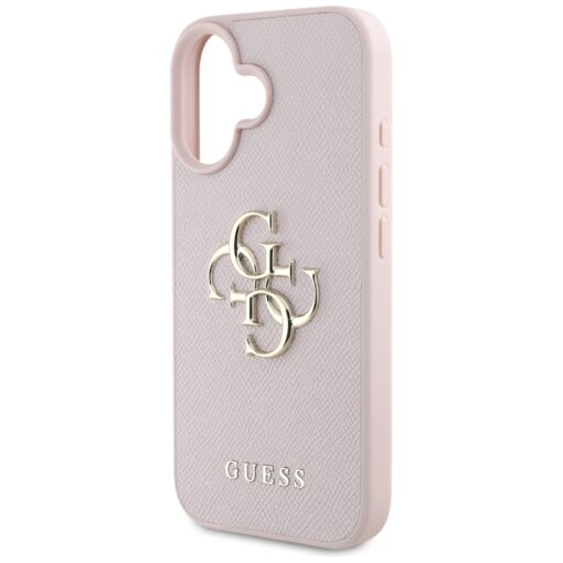 Guess Hardcase PU Grained Big 4G and Classic Logo Case for iPhone 16 6,1" Pink - Image 6