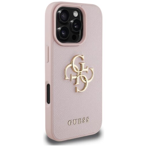 Guess Hardcase PU Grained Big 4G and Classic Logo Case for iPhone 16 Pro 6,3" Pink - Image 4