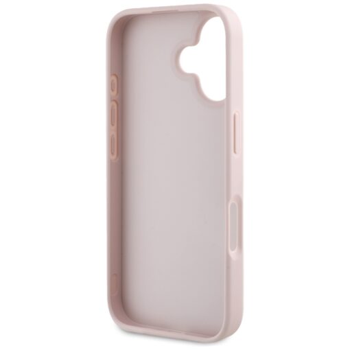 Guess Hardcase PU Grained Hot Stamp 4G Triangle Metal Case for iPhone 16 6,1" Pink - Image 7