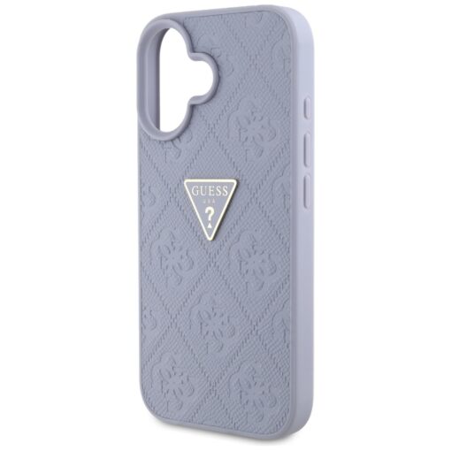 Guess Hardcase PU Grained Hot Stamp 4G Triangle Metal Case for iPhone 16 6,1" Purple - Image 6