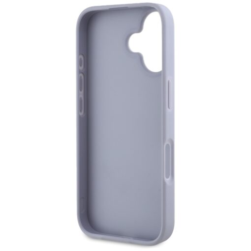 Guess Hardcase PU Grained Hot Stamp 4G Triangle Metal Case for iPhone 16 6,1" Purple - Image 7