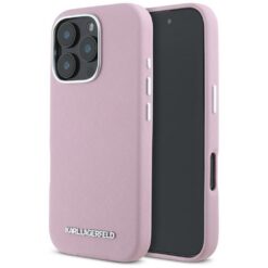 Karl Lagerfeld Hardcase MagSafe FW Saffiano Metal Logo Case for iPhone 16 Pro 6,3" Pink