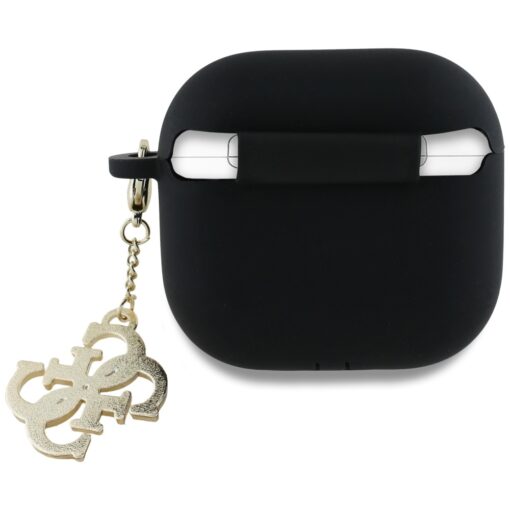 Guess Cover for AirPods 4 Silicone 4G Charm Black - Image 2