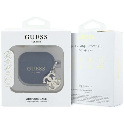 Guess Cover for AirPods 4 Silicone 4G Charm Black - Image 3