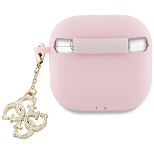 Guess Cover for AirPods 4 Silicone 4G Charm Pink - Image 2