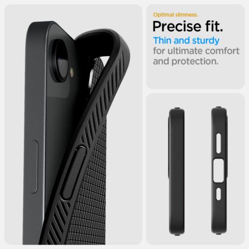 Spigen Liquid Air case for iPhone 16E Matte Black - Image 17