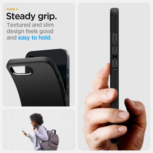 Spigen Liquid Air case for iPhone 16E Matte Black - Image 19