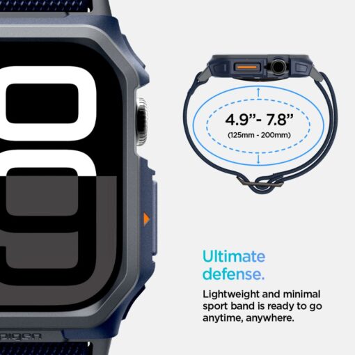Spigen Lite Fit "Pro" Case for Apple Watch 10 (46mm) Navy Blue - Image 11