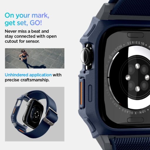 Spigen Lite Fit "Pro" Case for Apple Watch 10 (46mm) Navy Blue - Image 12