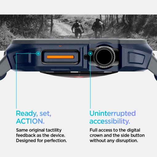 Spigen Lite Fit "Pro" Case for Apple Watch 10 (46mm) Navy Blue - Image 15