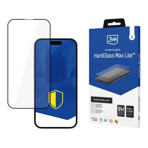 LCD kaitsev karastatud klaas 3mk Hard Glass Max Lite Apple iPhone 16e must