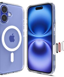 Kaitseümbris Ultra Hybrid T (MagFit + Camera Control), Apple iPhone 16, läbipaistev valge MagSafe ringiga, kaamera nupuga, Spigen