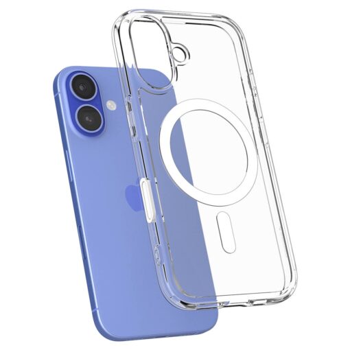 Kaitseümbris Ultra Hybrid T (MagFit + Camera Control), Apple iPhone 16, läbipaistev valge MagSafe ringiga, kaamera nupuga, Spigen - Image 9