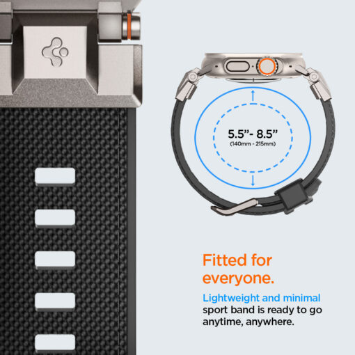 Kellarihm DuraPro Armor PU, Apple Watch Ultra 2 / Ultra (49 mm) / Series 10 / 9 / 8 / 7 / 6 / 5 / 4 / SE (2024/2023/2022) / SE (42 / 44 / 45 / 46 mm), must, Spigen - Image 11