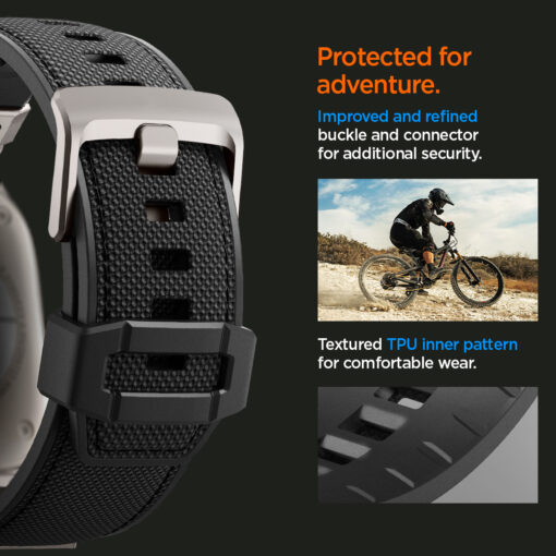 Kellarihm DuraPro Armor PU, Apple Watch Ultra 2 / Ultra (49 mm) / Series 10 / 9 / 8 / 7 / 6 / 5 / 4 / SE (2024/2023/2022) / SE (42 / 44 / 45 / 46 mm), must, Spigen - Image 13
