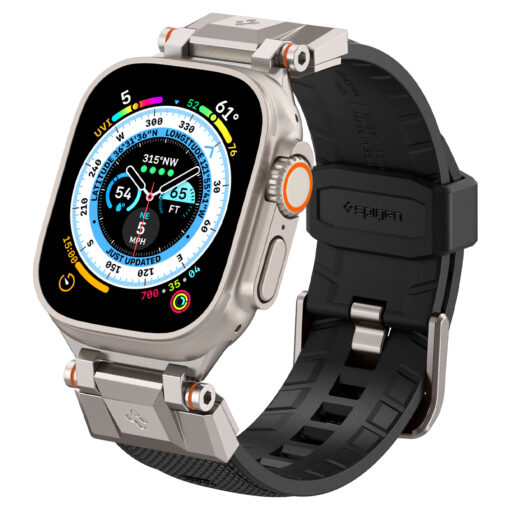 Kellarihm DuraPro Armor PU, Apple Watch Ultra 2 / Ultra (49 mm) / Series 10 / 9 / 8 / 7 / 6 / 5 / 4 / SE (2024/2023/2022) / SE (42 / 44 / 45 / 46 mm), must, Spigen - Image 5