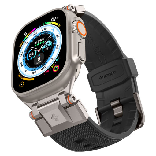 Kellarihm DuraPro Armor PU, Apple Watch Ultra 2 / Ultra (49 mm) / Series 10 / 9 / 8 / 7 / 6 / 5 / 4 / SE (2024/2023/2022) / SE (42 / 44 / 45 / 46 mm), must, Spigen - Image 8