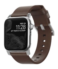 Kellarihm Modern Band, Apple Watch Ultra 2 / Ultra (49 mm) / Series 10 / 9 / 8 / 7 / 6 / 5 / 4 / SE (2024/2023/2022) / SE (42 / 44 / 45 / 46 mm), pruun/hõbedane, naturaalsest nahast, Nomad