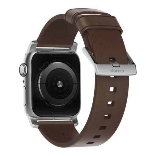 Kellarihm Modern Band, Apple Watch Ultra 2 / Ultra (49 mm) / Series 10 / 9 / 8 / 7 / 6 / 5 / 4 / SE (2024/2023/2022) / SE (42 / 44 / 45 / 46 mm), pruun/hõbedane, naturaalsest nahast, Nomad - Image 3