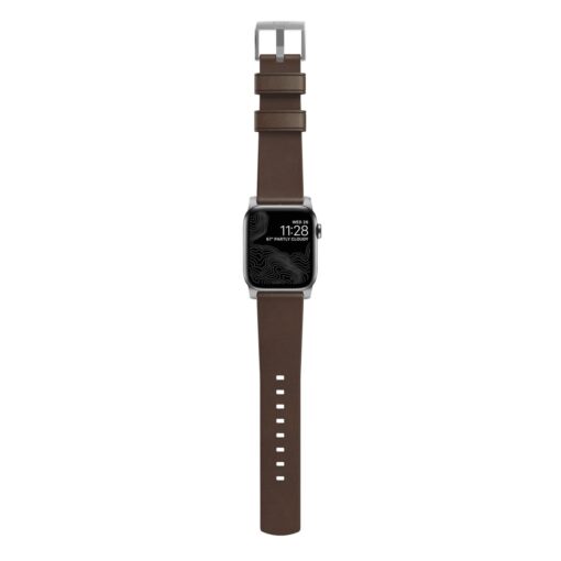Kellarihm Modern Band, Apple Watch Ultra 2 / Ultra (49 mm) / Series 10 / 9 / 8 / 7 / 6 / 5 / 4 / SE (2024/2023/2022) / SE (42 / 44 / 45 / 46 mm), pruun/hõbedane, naturaalsest nahast, Nomad - Image 4