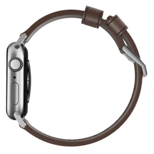 Kellarihm Modern Band, Apple Watch Ultra 2 / Ultra (49 mm) / Series 10 / 9 / 8 / 7 / 6 / 5 / 4 / SE (2024/2023/2022) / SE (42 / 44 / 45 / 46 mm), pruun/hõbedane, naturaalsest nahast, Nomad - Image 5