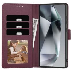 Kaitseümbris kaanega Wallet, Samsung Galaxy A56 5G, tumepunane, Tech-Protect