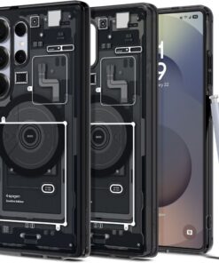 Kaitseümbris Ultra Hybrid Zero One (MagFit), Samsung Galaxy S25 Ultra, tumehalli äärega, Qi2/MagSafe toega, Spigen