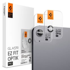 Tagakaamera kaitseklaas EZ Fit Optik Pro, Apple iPad Air 11" (2025/2024) / iPad Air 13" (2025/2024), komplektis 2tk, läbipaistev tumehalli äärega, Spigen