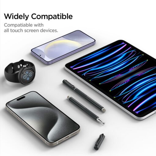 Puutepliiats mahtuvuslikule ekraanile Universal Stylus Pen, kahe erineva otsaga, must, Spigen - Image 5