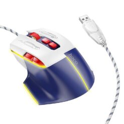 Mouse HOCO Gaming GM31 optical, white-blue pearl