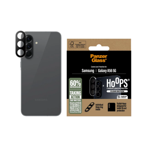 Tagakaamerate kaitseklaasid Hoops, Samsung Galaxy A56 5G, läbipaistev, PanzerGlass - Image 2