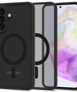Kaitseümbris Magmat MagSafe, Samsung Galaxy A36 5G, matt läbipaistev musta äärega, Tech-Protect