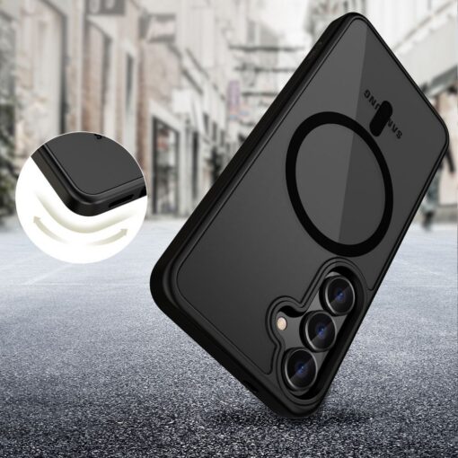 Kaitseümbris Magmat MagSafe, Samsung Galaxy A36 5G, matt läbipaistev musta äärega, Tech-Protect - Image 2