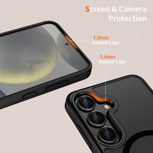 Kaitseümbris Magmat MagSafe, Samsung Galaxy A36 5G, matt läbipaistev musta äärega, Tech-Protect - Image 4